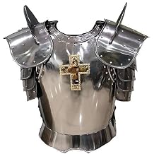 Medieval Templar Knight Steel Breastplate with Pauldrons