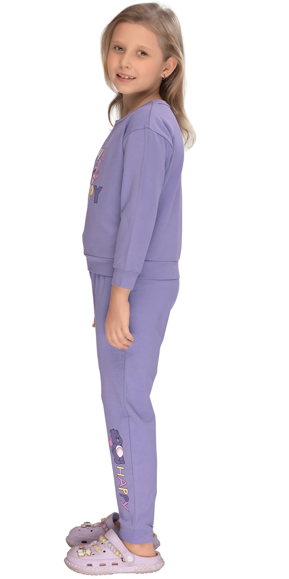 Laughing Kids Purple Full Sleeves Comfortable Light Weight Track Suits For Girls LK-TR-25074 (7 to 8 Years) 2