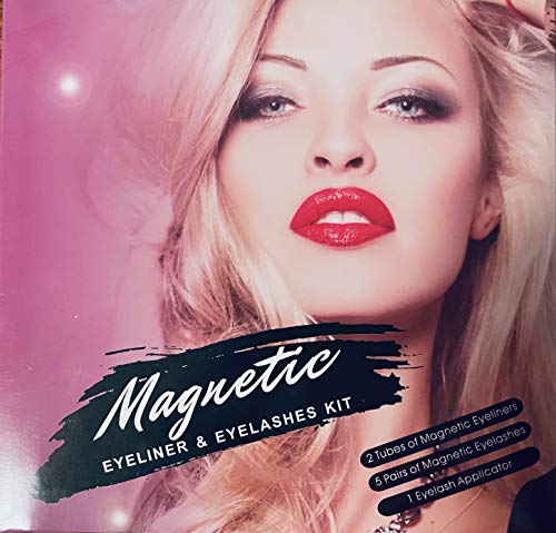 Magnetic Eyeliner and Eyelashes Kit, Magnetic Eyelashes with Eyeliner, False Lashes 5 Pairs with Tweezers, Easy to Wear