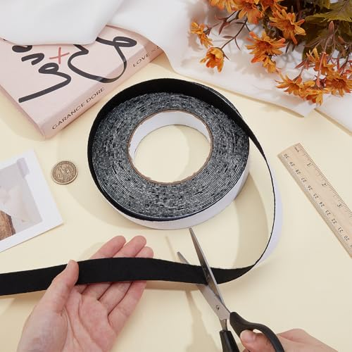 Image of BENECREAT 10.94 Yards Self Adhesive Felt Tape, 0.98 Inch Black Felt Strips with Adhesive Backing for Furniture Protecting Hardwood Floors Chair Wall