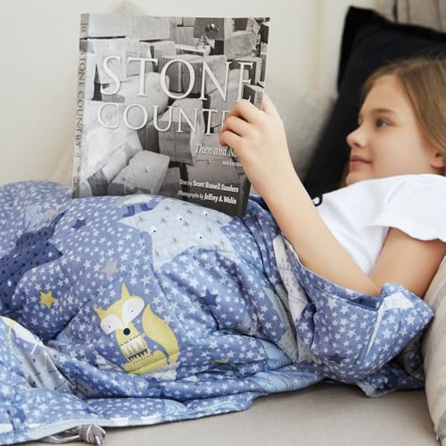YnM Weighted Blanket(41''x60'', 10lbs) 100% Cotton Material with Glass Beads, Polar Bear