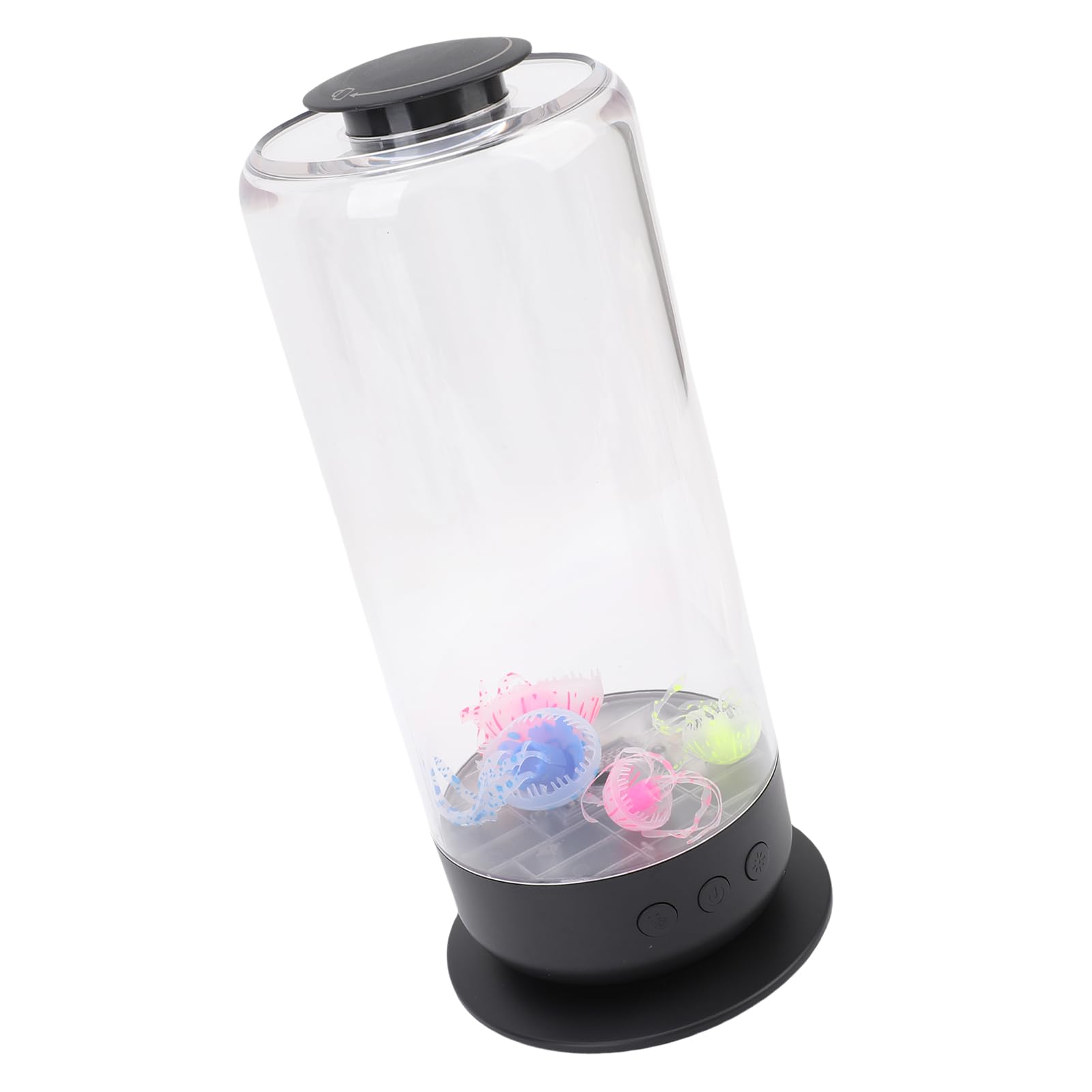 Cryfokt Nowoczesna Lampa LED z 3 Prędkościami Przepływu Wody, Lampka Nocna Poprawiająca Nastrój do Wystroju Domu (BLACK)