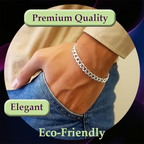 925 Sterling Silver Cuban Link Chain, Italian-Made Solid Chain Bracelet and Necklace for Men & Women - (Premium Leather Gift Box Included)4