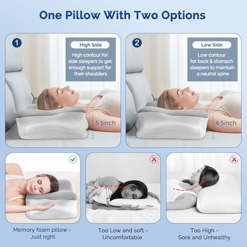 Cervical Neck Pillow for Pain Relief, Side Sleeper Pillow for Neck Support - image 3
