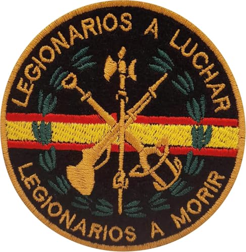Parche bordado Emblema militar Legionario (7,5cm x 7,5cm). Parche con velcro o termoadhesivo para planchar o coser sobre camisetas, chaquetas, mochilas, gorras, etc (1, Velcro, 7,5 cm)
