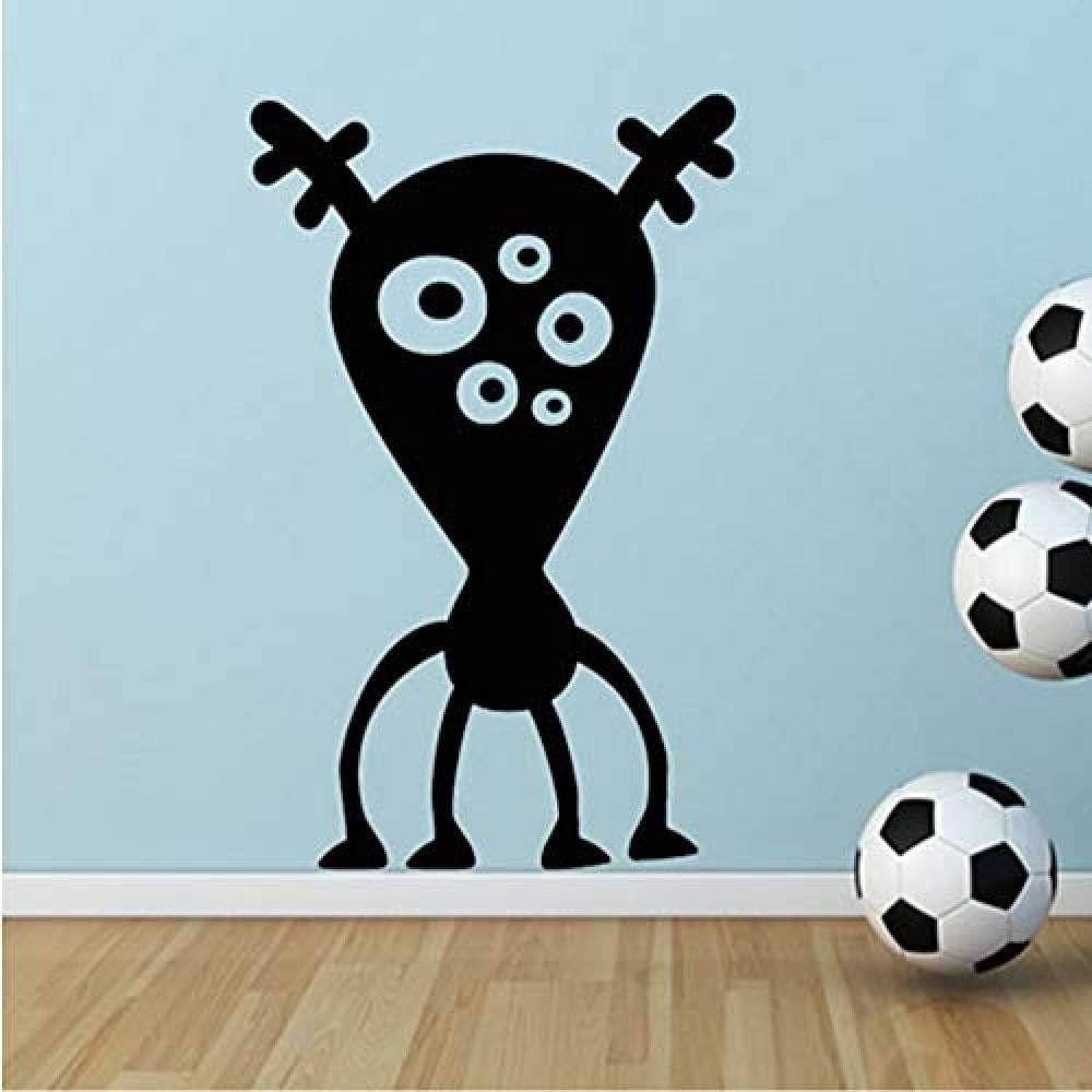 Pegatinas de pared Etiqueta engomada de la pared del monstruo de cinco ojos etiqueta de vinilo mural desmontable papel pintado de la historieta decoración del hogar del dormitorio del niño 59x32cm