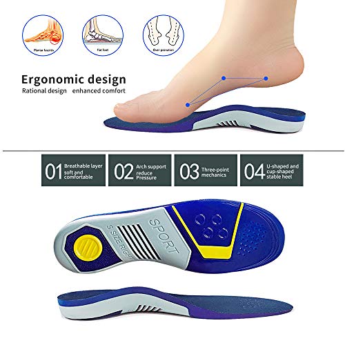 CosyInSofa Orthotic Insoles Arch Support for Plantar Fasciitis, Work Insole Shock Absorption Cushioning Comfort Inserts for Flat Feet Feet Pain Foot Valgus Pronation for Men and Women