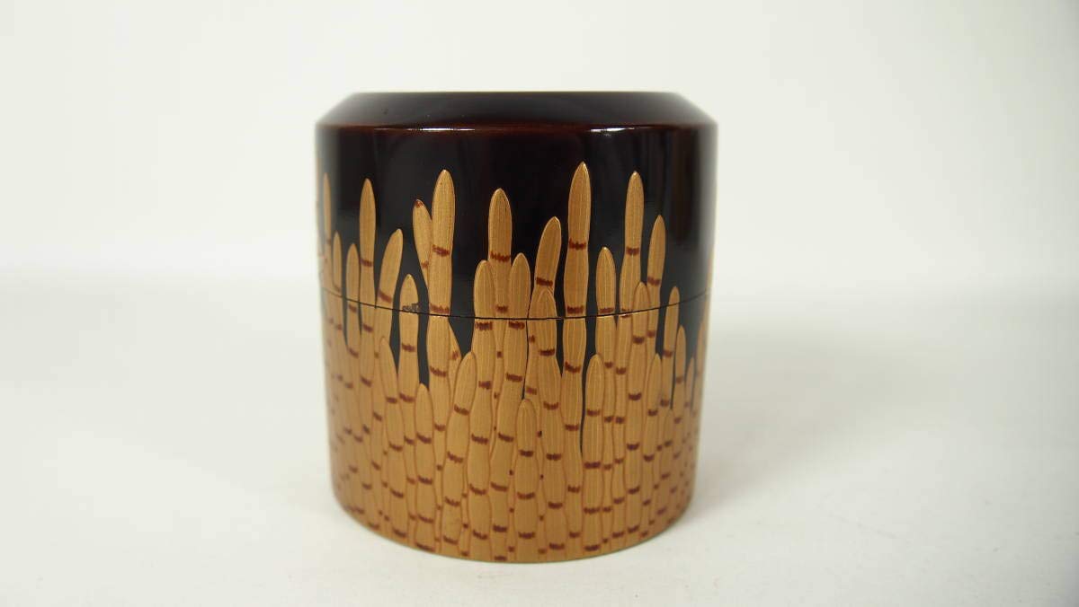 茶道具￼棗楽只斎好木賊面中次葆光斎書付共箱