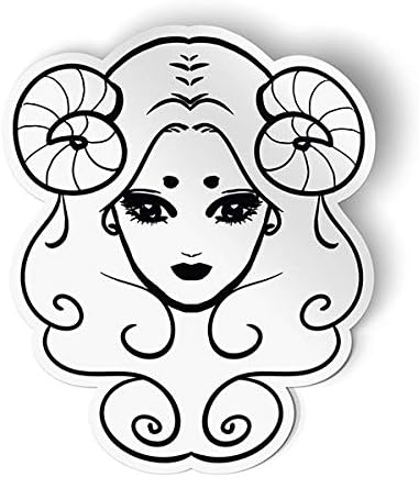 GT Graphics Express Aries Girl Pretty Zodiac Sign - Vinyl Sticker Waterproof Decal