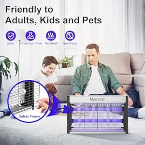 Electric Bug Zapper, 3200V Mosquito Zapper Indoor Outdoor, Electric Fly Zapper with Removable Tray, USB Charging Flying Insect Killer, Mosquito Repellent for Outdoor Living Room Kitchen Courtyard