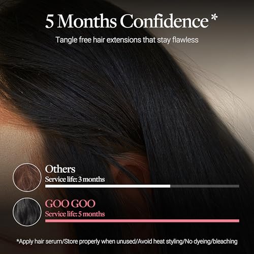 Image of GOO GOO Tape In Weft Hair Extensions Human Hair, Genius PU Long Weft Tape In Hair Extensions Real Human Hair, Silky Easy to Use, 1B /6 /1B Balayage Natural Black to Chestnut Brown 16 inch 50g