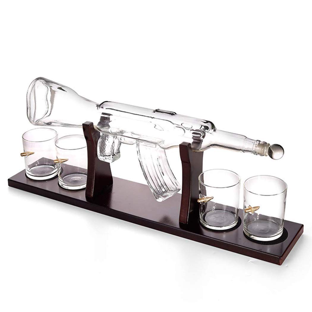 Buy Whiskey Decanter Set,Elegant Rifle Whiskey decanters 800ml with 4