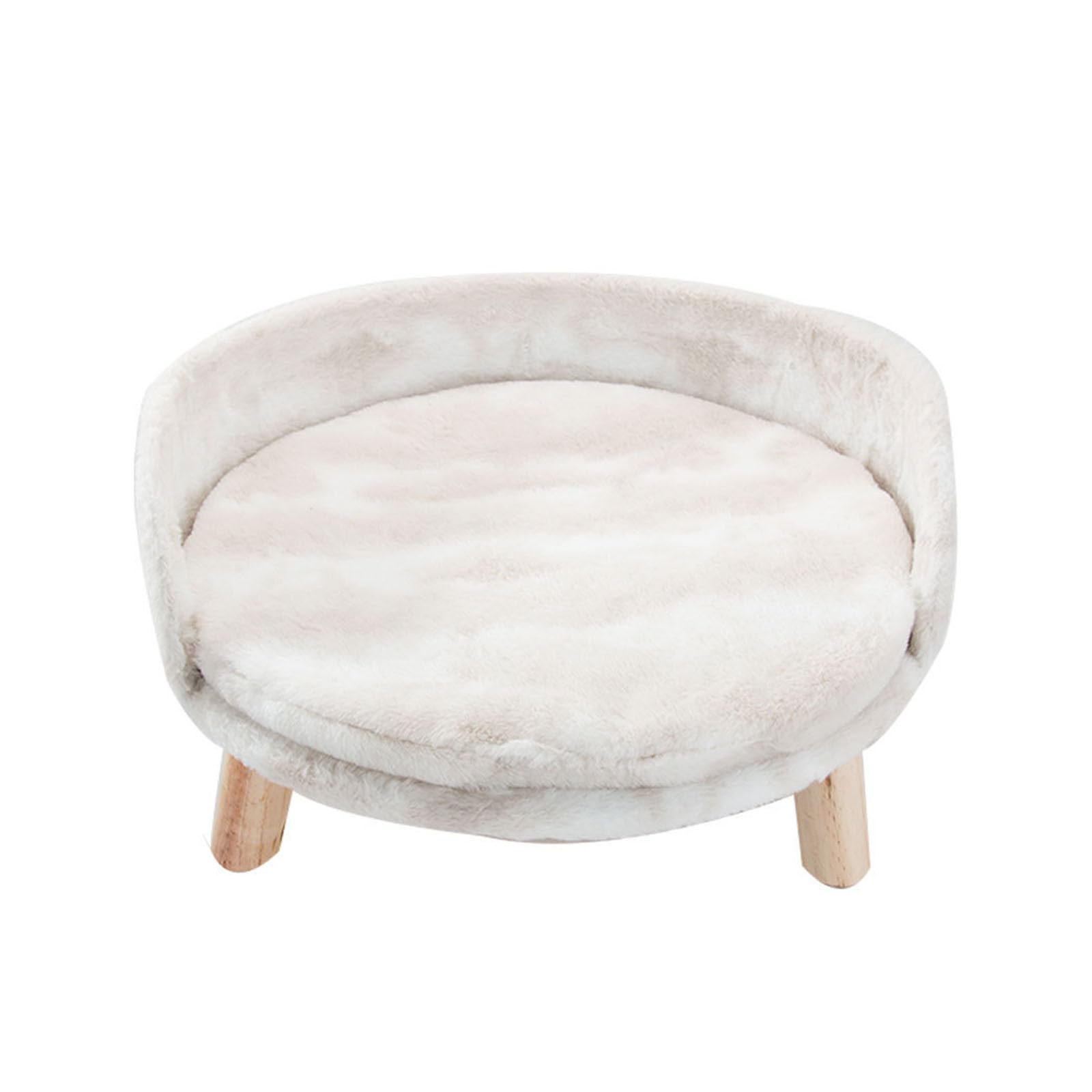 Lit moelleux en peluche blanc pour grands chiens et chats canapé-lit lavable