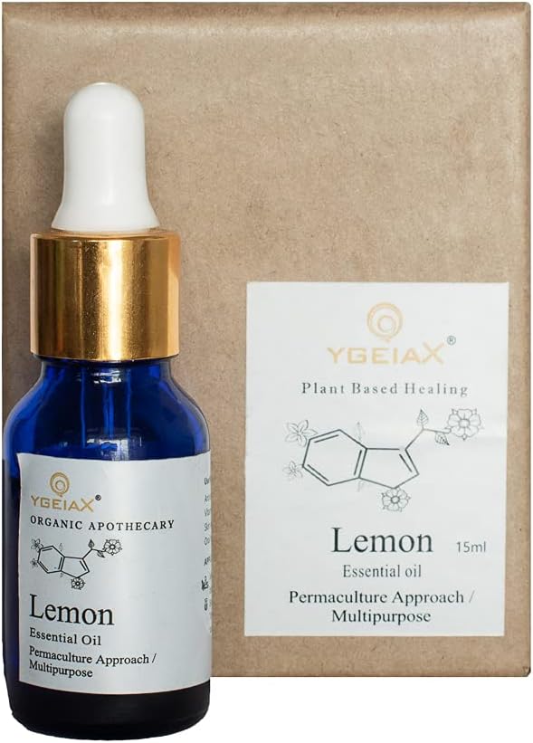Lemon Essential Oil Organic- Edible Lemon Essential Oil- Ayurveda 15ml by Ygeiax