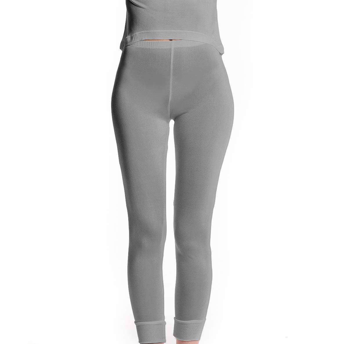 Jasmine Silk Women's Ivory Pure Silk Thermal Long Johns Grey Leggings For (Medium)