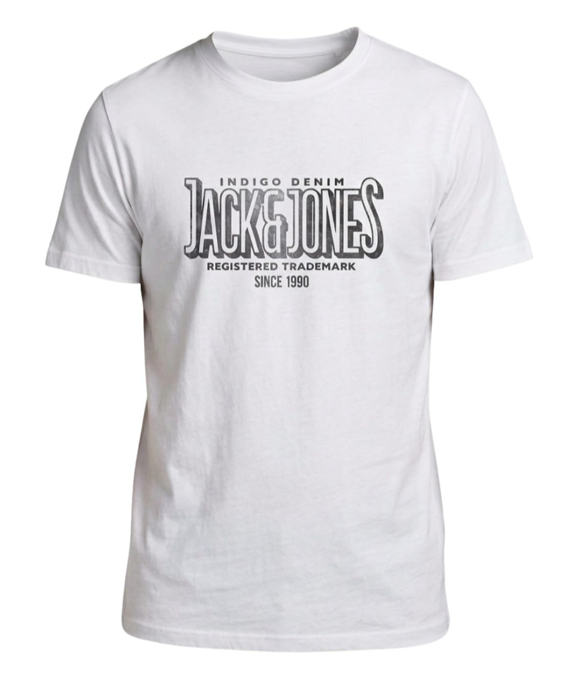 Jack & Jones Men's Bright White Bluhenry Ss Tee Crew Neck Fst-Large