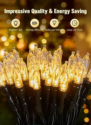 Image of Brightown Battery Operated Christmas String Lights with Timer 4 Pack | 8ft 20LED Warm White Mini Christmas Tree Lights for Indoor Outdoor Bedroom Wedding Party Holiday Xmas Decoration