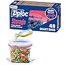 Ziploc Quart Food Storage Bags, Stay Open Design with Stand-Up Bottom, Easy to Fill, 48 Count
