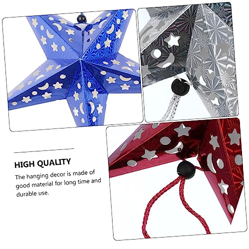 Luxshiny 8 Unidades de papel de luz de estrela lustre pendente luminária pendente enfeites de árvore
