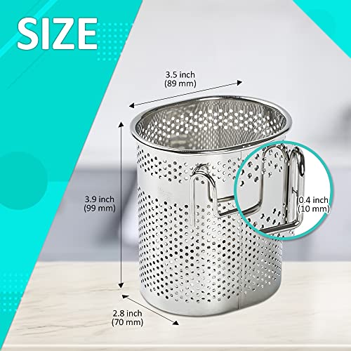 Home&I ROUND-SMALL Silverware Drying Basket, Kitchen Sink Utensil Holder Replacement,Thin Dish Drying Rack Countertop Organizer Stainless Steel 304 Flatware Cutlery Caddy Hold thumb #6