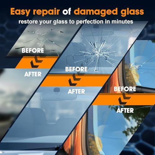 Image of Windshield Repair Kit,Quick-Fix Windshield Crack Repair Kit with Suction Cup, Universal Glass Crack Repair Resin Liquid for Fixing Car Chips Scratches Cracks & Bulls-Eye 2 Pack