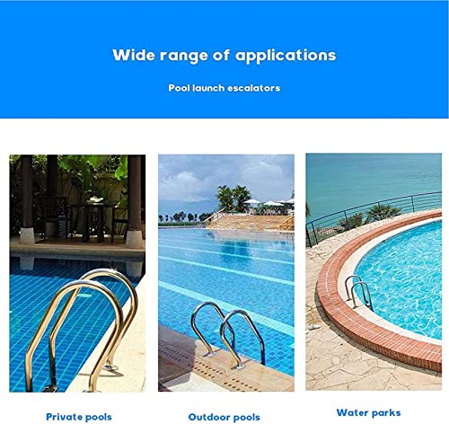 Pasamanos de acero inoxidable para piscina, pasamanos de seguridad para escaleras de spa de 3 curvas, solución duradera de acceso a la piscina, para una mayor estabilidad