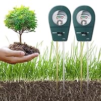 Boden Feuchtigkeitsmessgerät für Pflanzen, 3 in 1 Bodentester Messgerät mit PH/Feuchtigkeit/Bodenfruchtbarkeit, feuchtigkeitsmesser für Rasen, Garten, Landwirtschaft und Außen Pflanzen, 2 Stück