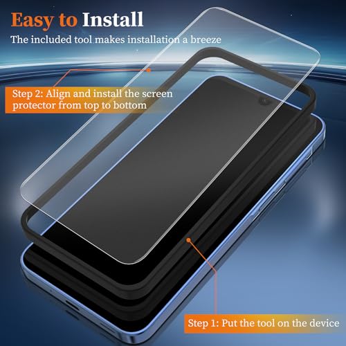 Image of YWXTW 2 Pack Matte Screen Protector Designed for Samsung Galaxy A16 /A17 6.7 Inch with Alignment Frame, Anti-Glare 9H hardness Tempered Glass, Anti Scratch Bubble Free Smooth as Silk