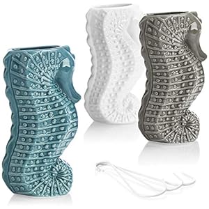 Com-Four Keramik Luftbefeuchter Seepferdchen 3er Set