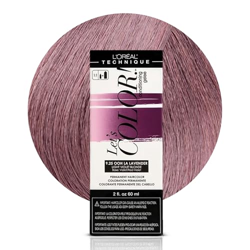 L'OREAL TECHNIQUE Let's Color Conditioning Gelee Permanent Hair Color - High Impact Multi-Dimensional Liquid Haircolor, Conditioning Formula, Smooth Application, 9.25 Ooh La Lavender