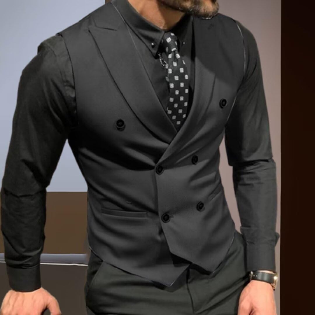Gilet da uomo doppiopetto gilet casual da lavoro gilet slim fit gilet per matrimonio sposo incontri