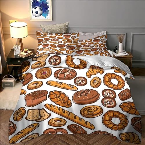 Parure de lit microfibre super douce avec impression 3D produits de boulangerie - 6