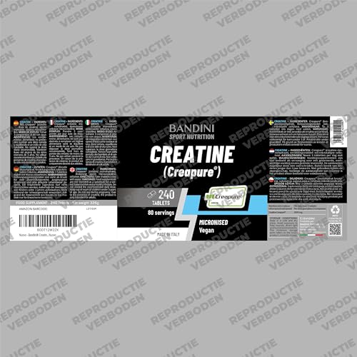 Bandini® Creatine CREAPURE® Monohydraat 240 Tabletten - Supplement voor training, sport, sportschool en pre workout - 100% Veganistisch - Op basis van creatinemonohydraat voor ATP en herstel - Afbeelding 6