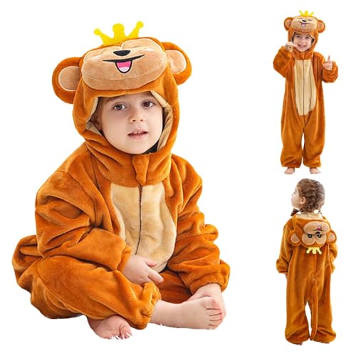 Unisex Baby Animal Onesie Long Sleeve Furry Jumpsuit One-Piece Romper Girls Boys Cute Cosplay Costume for 1-4 Years