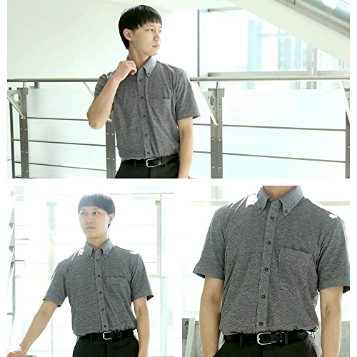アトリエサンロクゴ ニットワイシャツ 半袖 ニット Yシャツ 制服 ユニフォーム ノーアイロン 伸縮自在で着心地 ストレッチ 快適DRY 吸水速乾 メンズ の商品画像 10