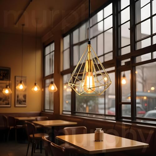 Image of Murphy Designer Single Pendant Hanging Chandelier Light for Dining Room, Home Decor | Indoor Roof Light | Golden Color Antique Vintage Chandelier - Pack of 1 (Bulb Included)
