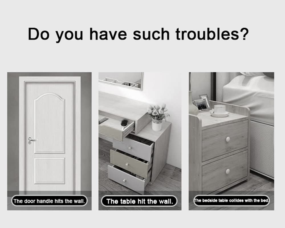 Tope De Puerta Tope De Cuña for Puerta, Topes De Puerta De Silicona Protectores De Pared De Perillas De Puerta - Protectores De Pared De Parachoques De Puerta Cuadrados for El Hogar U La Oficina - Top