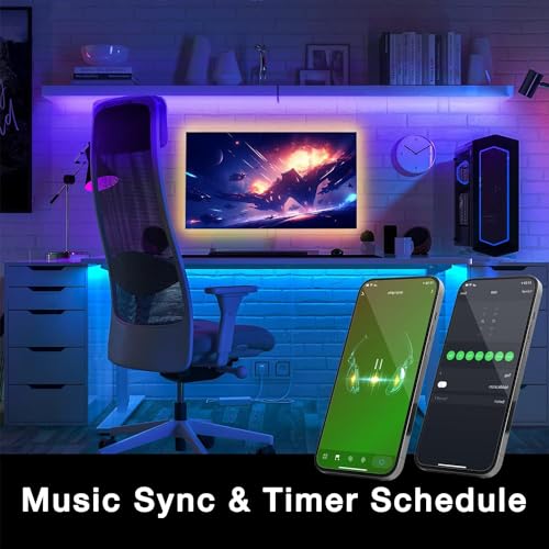 Image of DAYBETTER Smart WiFi Led Lights, Phone App Controlled, Compatible with Alexa and Google Assistant, Timer Schedule, RGB Strip Color Changing Decor for Bedroom Party Kitchen, 25ft