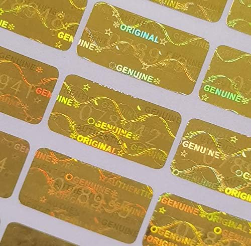 580 Pcs 0.787x0.39 inch High Security Tamper Evident Seal Warranty Void Original Genuine Authentic Hologram Labels/Stickers w/ Unique Sequential ...