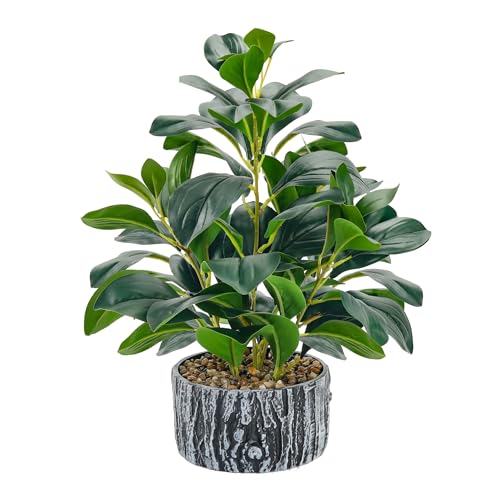Der Rose Fake Plants Artificial Plants Indoor with Black and White Striped Pots for Room Home Bathroom Bedroom Kitchen Decor