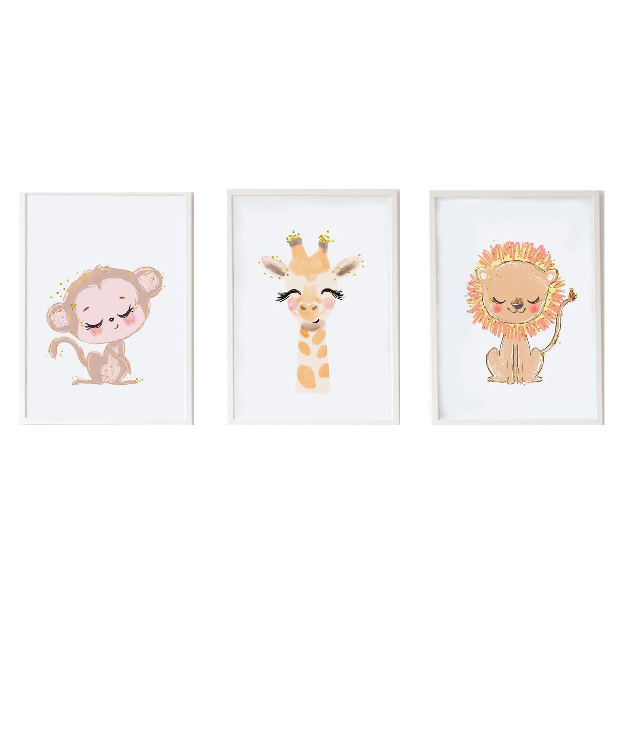 Affiches chambre enfant animaux - Cadeau de naissance lot de 3 posters