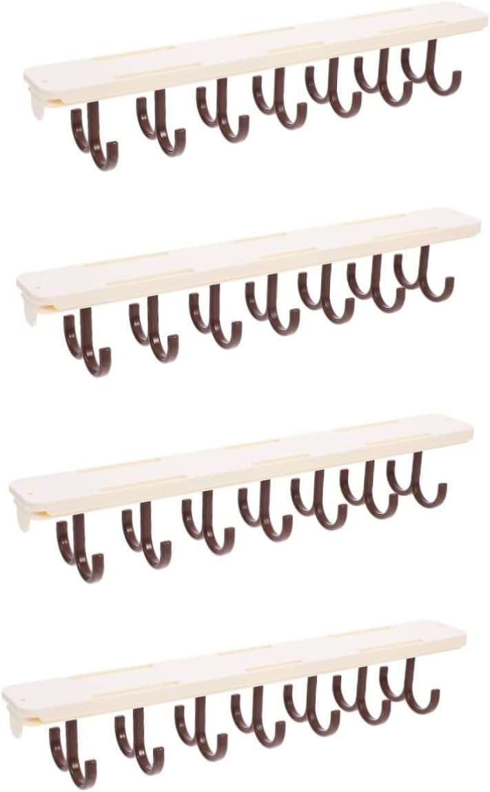 Cabilock 4pcs Pants Hangers Clips Pull Out Trousers Rack Smooth Pull-Out Design