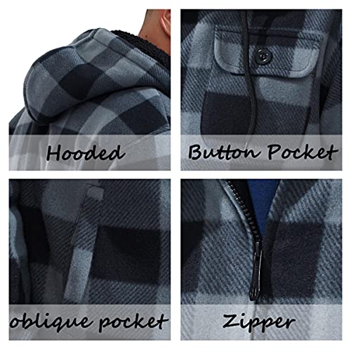 Image of Gary Com Heavyweight Sherpa Hoodies for Men, Thick Fleece Lined Full Zip Up Winter Warm Sweatshirts Work Jackets