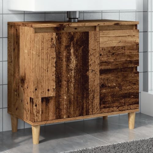 Xichuzi Armario de baño Madera ingeniería marrón Roble 33x33x120,5 cm, Muebles De Baño, Mueble Baño Auxiliar, Columna Baño, Auxiliares para Baños - 842470