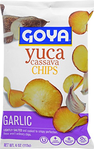 Goya Foods Garlic Yuca Chips, 4 Ounce (Pack of 12)
