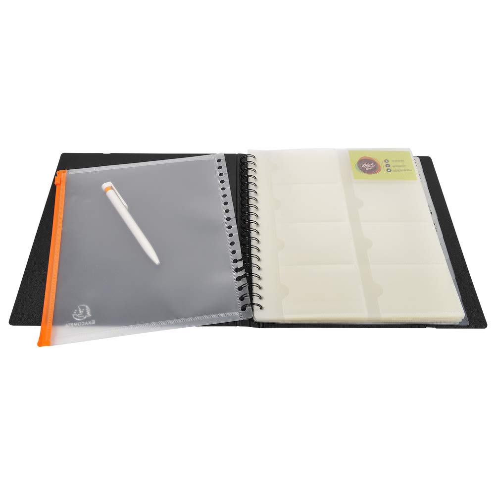 Exacompta 75234E - Porta-tarjetas de visita, color negro