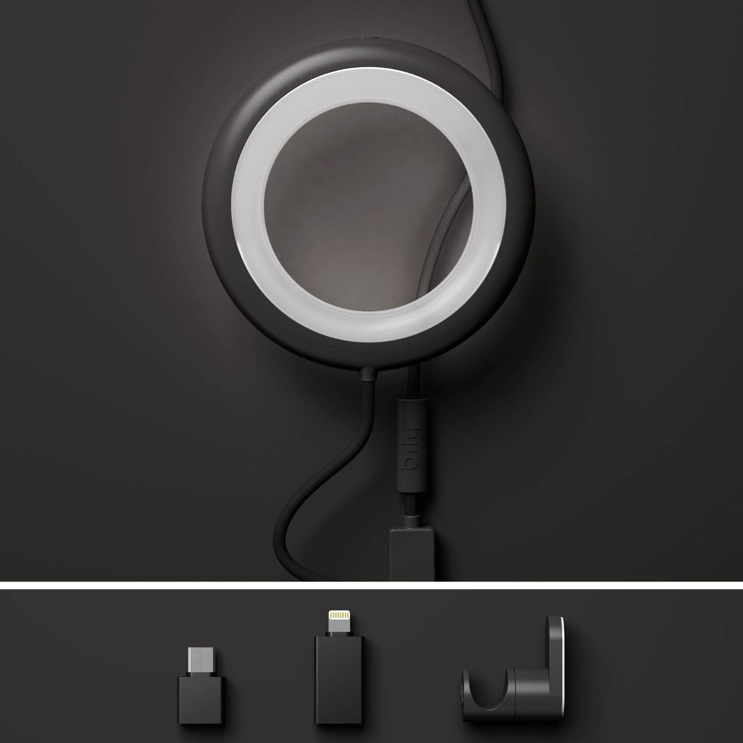 Lampada da Lettura Bily Nera, Nomade e Compatta, LED con 3 Livelli di Luminosità, Funziona senza Batterie né Pile, Ideale per Lettura, Lavoro a Maglia, Viaggio