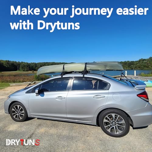 Drytuns Surfboard Rack for Car, Paddle Board Car Rack, Surf Racks for Cars, Universal Soft Roof Racks for Kayak SUP Canoe, Complete Set