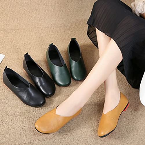 Women's Retro Solid Color Single Shoe Round Toe Soft Sole Cosy Flat Shoes3