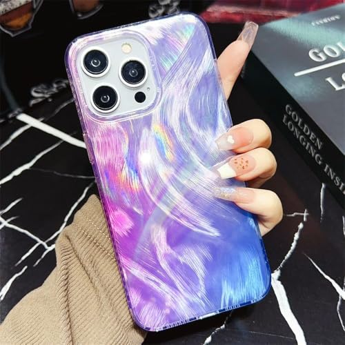 Coque iPhone 14 motif Aurora dégradé réfléchissant cover arc-en-ciel
